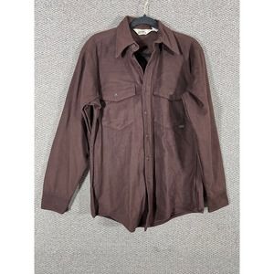 Duxback‎ Flannel Shirt Mens Size Medium Brown Button Up Long Sleeves Outdoors